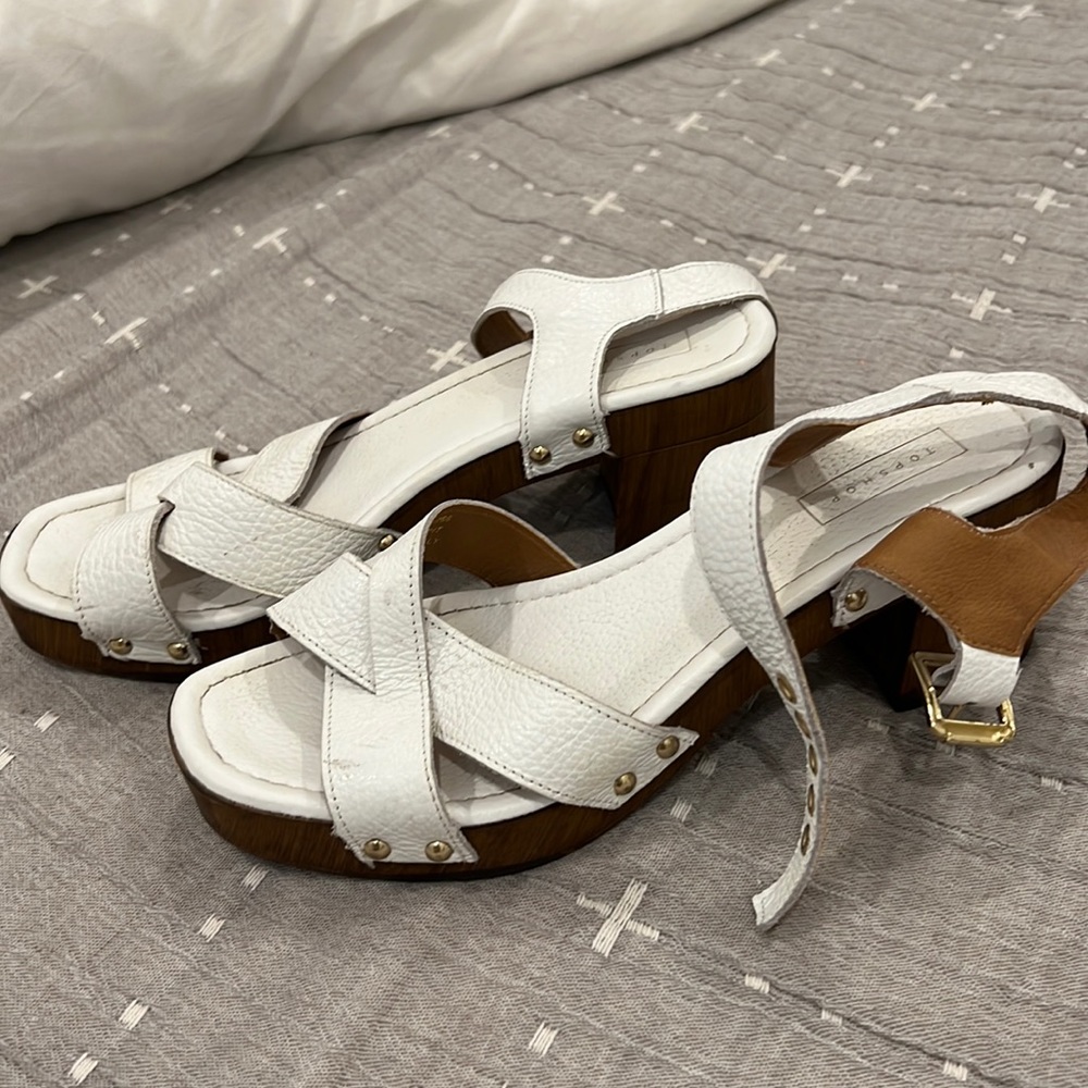 Topshop Wood Block Heeled Sandals